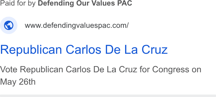 Republican Carlos De La Cruz Vote Republican Carlos De La Cruz for Congress on May 26th