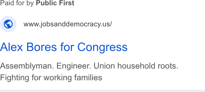 Alex Bores for Congress Assemblyman. Engineer. Union household roots. Fighting for working families