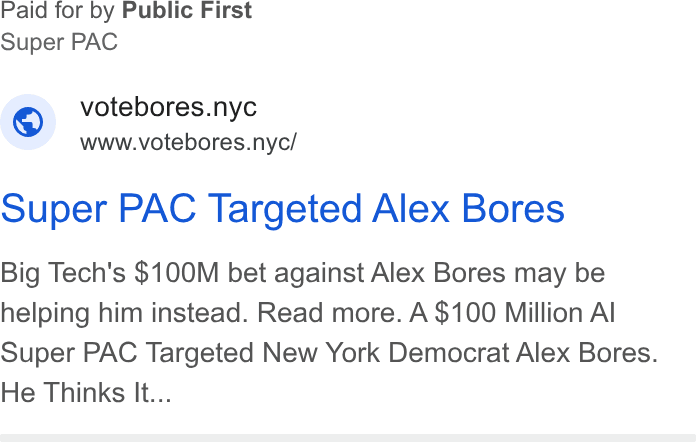 Super PAC Targeted Alex Bores Big Tech's $100M bet against Alex Bores may be helping him instead. Read more. A $100 Million AI Super PAC Targeted New York Democrat Alex Bores. He Thinks It...