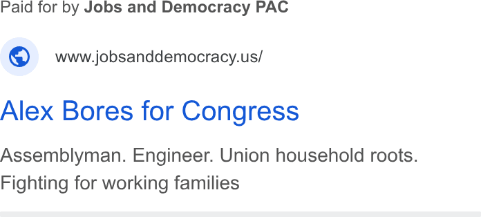Alex Bores for Congress Assemblyman. Engineer. Union household roots. Fighting for working families